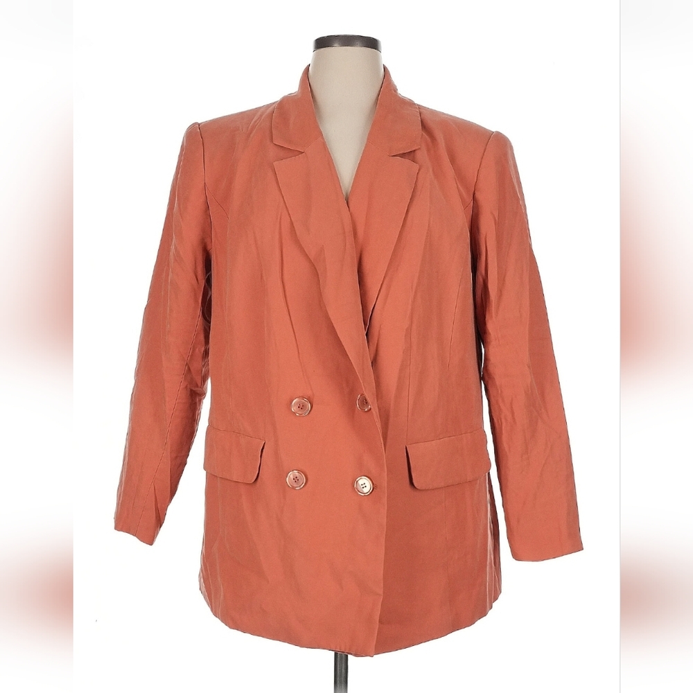 Eloquii Rust Double-Breasted Blazer